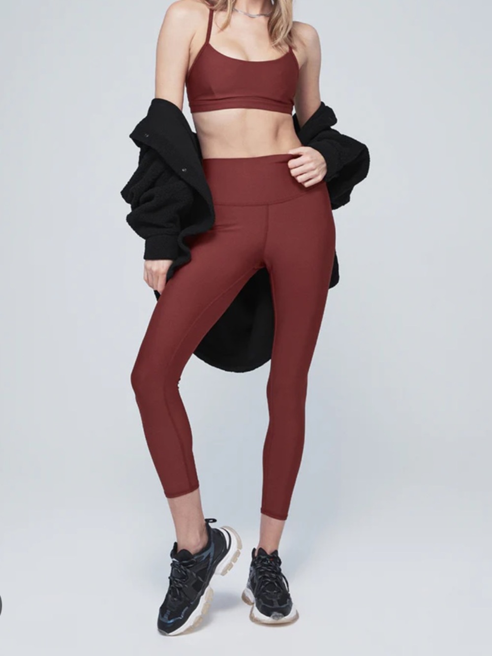 Alo High Waist Airlift 7/8 Leggings in Cranberry